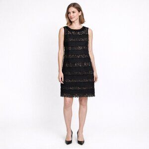 Talbots black lace overlay sheath dress Size 16